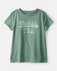 Girls Bubble Tea Short-Sleeve Graphic Tee - Green