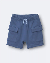 Toddler Boy French Terry Cargo Shorts - Slate Blue