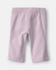 Baby Girl Straight-Leg Scalloped Pocket Pants - Purple