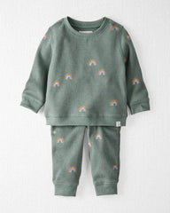 Baby 2-Piece Organic Cotton Waffle Knit Top & Pant Set