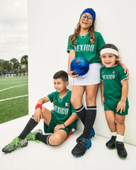 Kids Umbro Mexico Mesh Soccer Shorts - Green/White/Red
