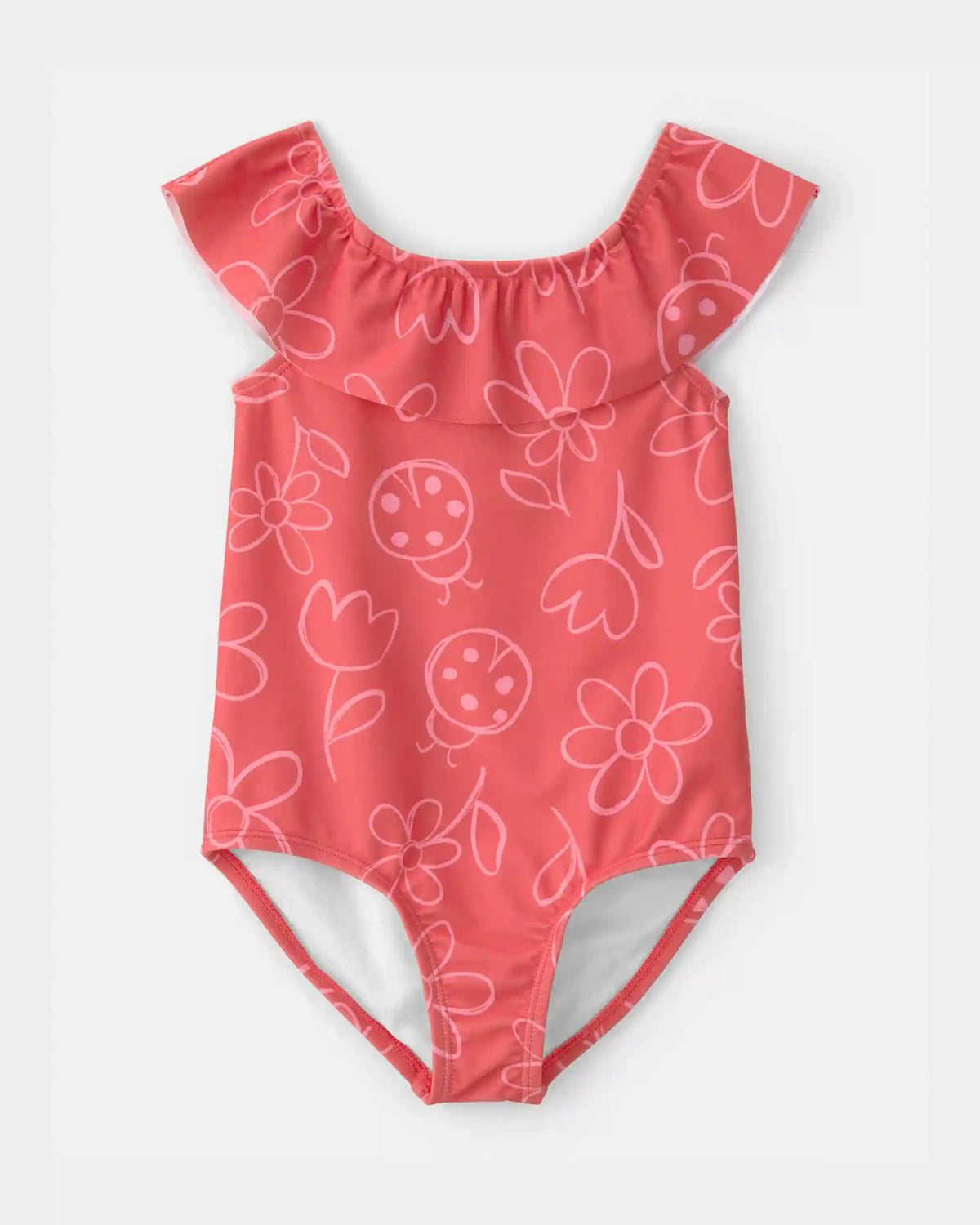Toddler Girl Floral 1-Piece Swimsuit - Red