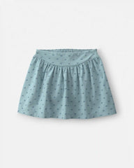 Girls Bow Cotton Skort - Blue