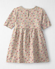 Toddler Girl Organic Cotton French Terry Dress in Floral
