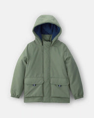 Boys Hooded Midweight Jacket - Green