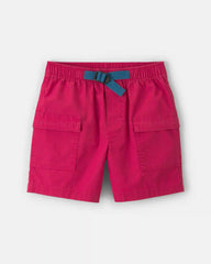 Boys Canvas Cargo Shorts - Red