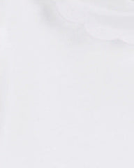 Baby Scalloped Collar Short-Sleeve Bodysuit - White