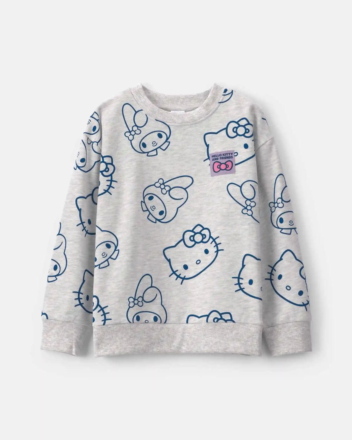 Girls Hello Kitty® Fleece Pullover Sweatshirt - Grey