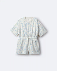 Toddler Girl Flowy Romper in Otter Avenue Print - Cream