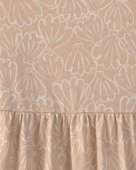 Girls Shell Short-Sleeve Knit Dress - Tan