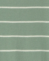 Toddler Boy 1-Piece Dino Striped 100% Cotton Snug Fit Footed Pajama - Green