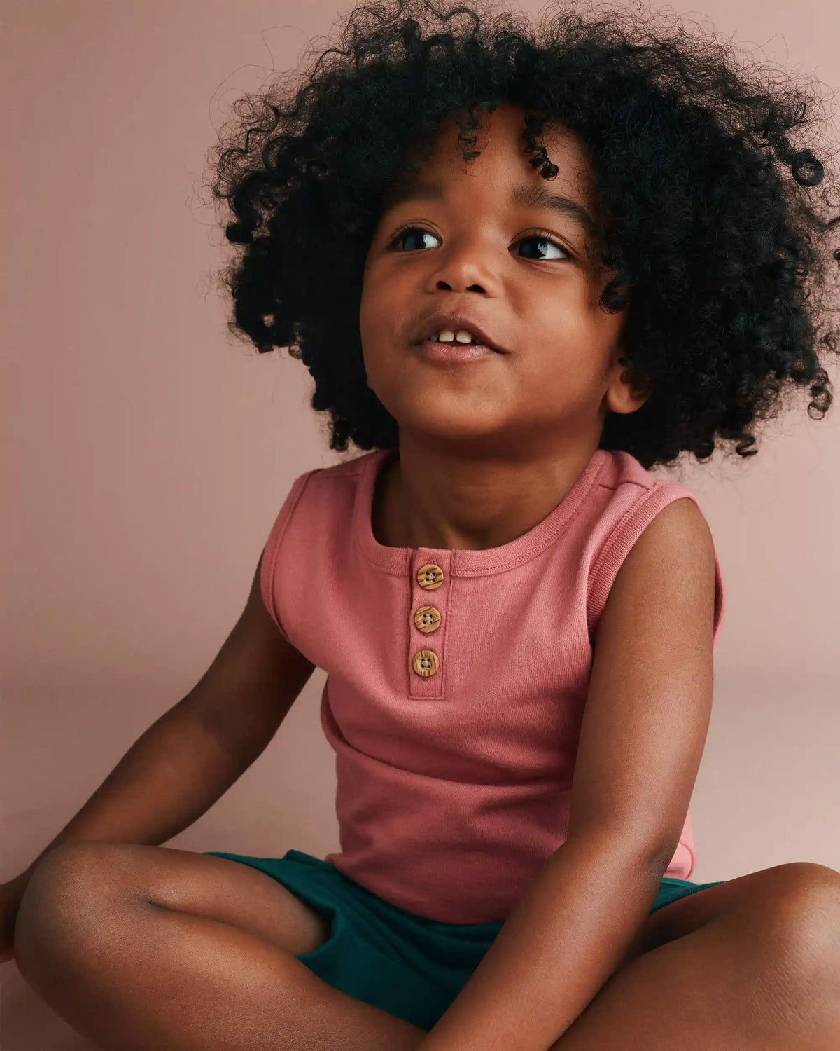 Toddler Boy Henley Tank - Rose