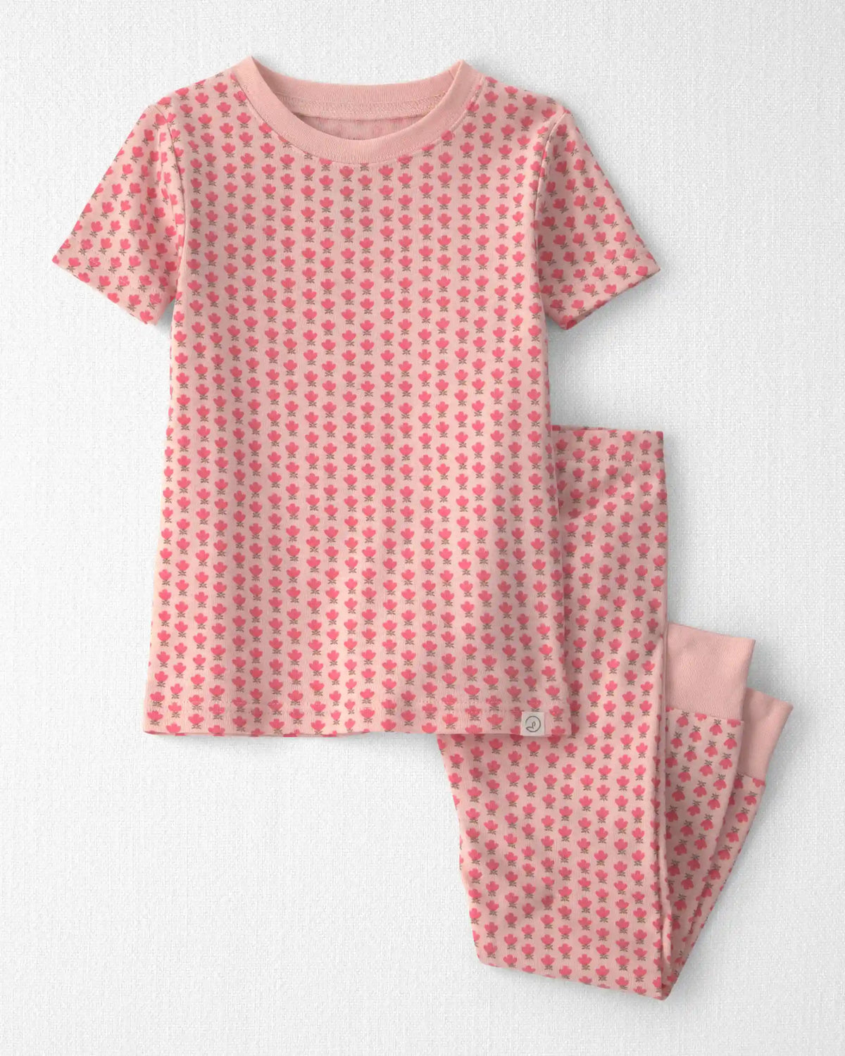 Toddler Girl 2-Piece Organic Cotton Pajamas in Pink Floral