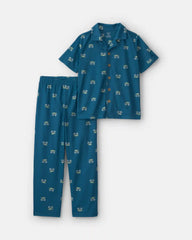 Boys Monster Truck 2-Piece Pajama Set - Blue