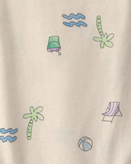 Baby Boy Beach Sleeveless Graphic Bodysuit - Ivory