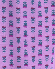 Kids Floral Fleece Pull-On Stretch Leggings - Purple