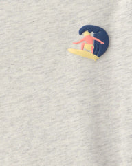 Toddler Boy Surfer Graphic Tee - Grey
