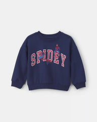 Toddler Boy ©Marvel Spider-Man Pullover Sweatshirt - Navy Blue
