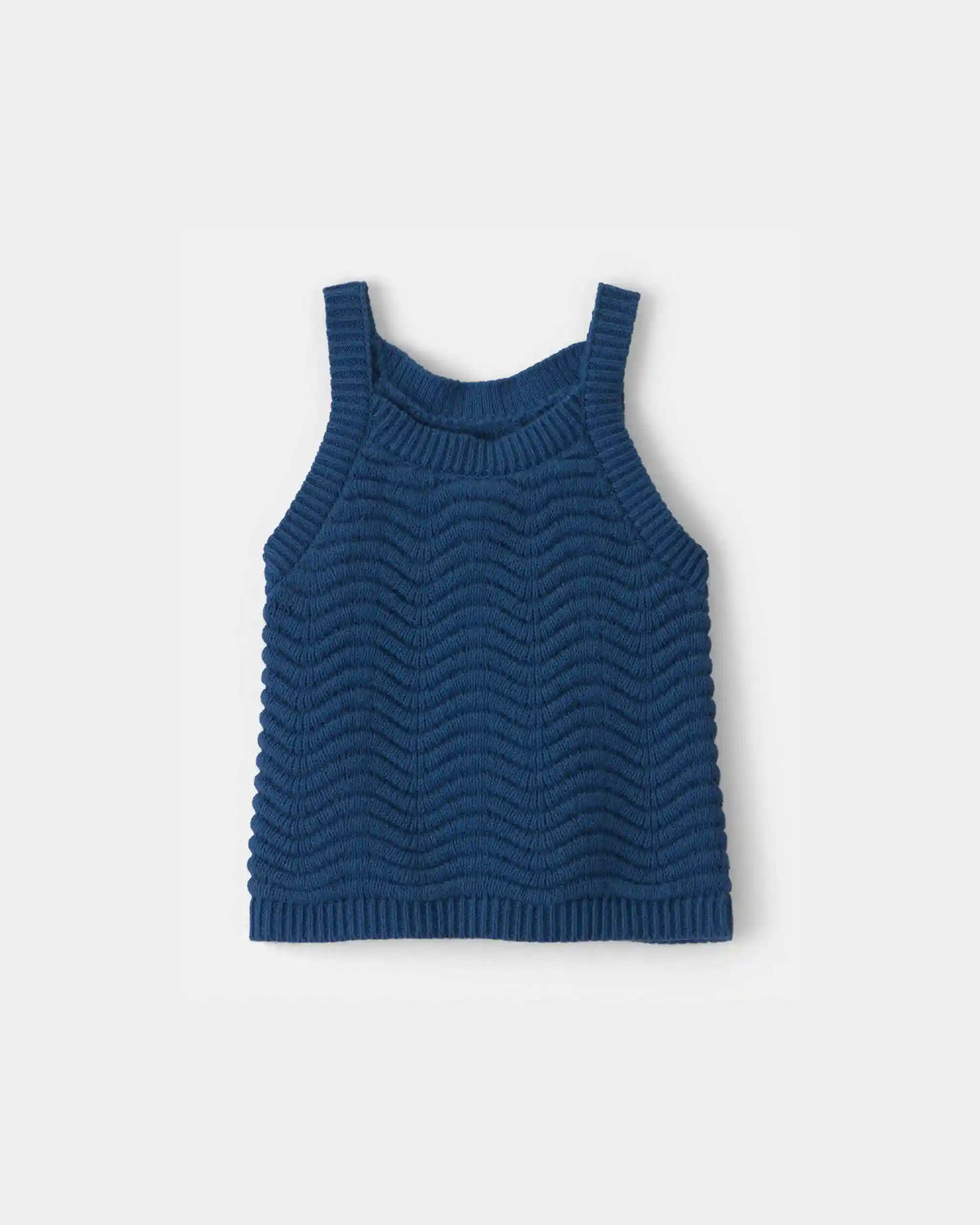 Baby Girl Sweater Knit Tank Top - Navy