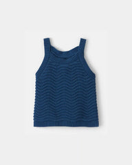 Baby Girl Sweater Knit Tank Top - Navy