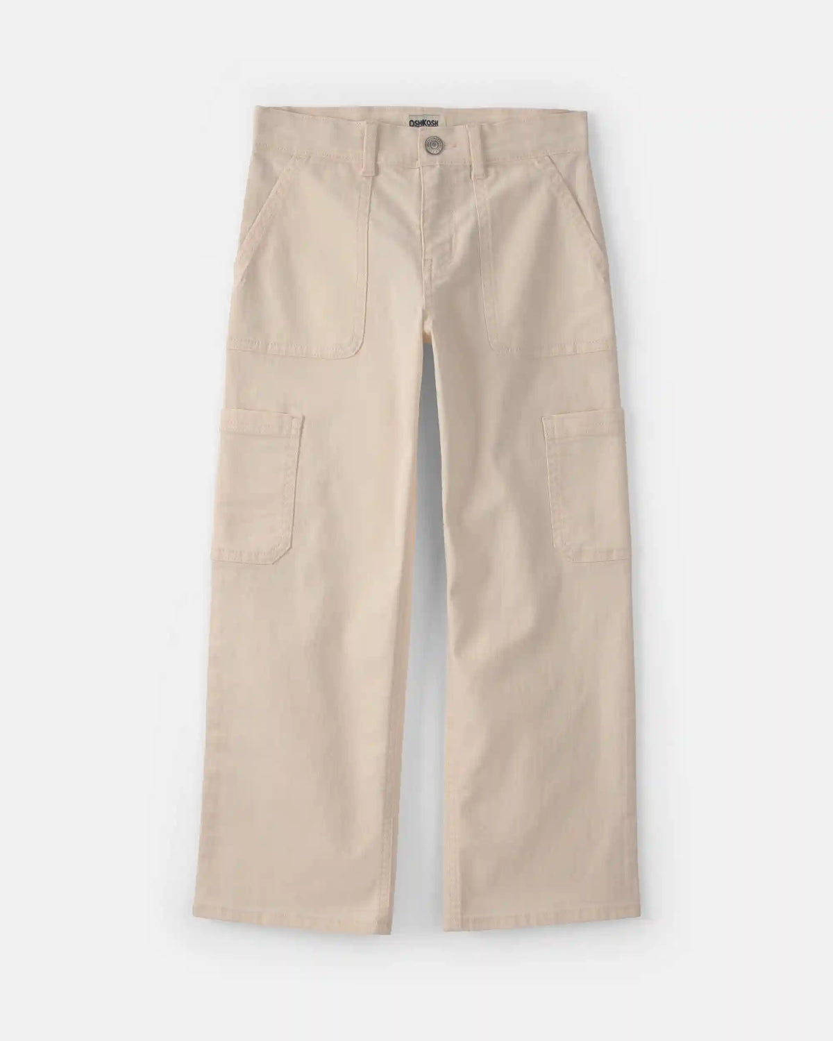 Girls Straight-Leg Cargo Pants - Cream