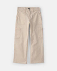Girls Straight-Leg Cargo Pants - Cream