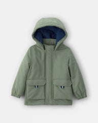 Toddler Boy Hooded Midweight Jacket - Green