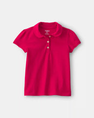 Toddler Girl 3-Pack Uniform Polo Shirts - Red