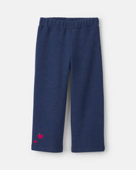 Baby Girl 2-Piece Apple Striped Fleece Long-Sleeve Top & Pant Set - Navy Blue/Cream