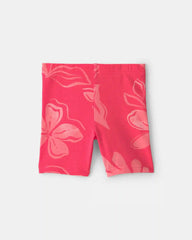 Toddler Girl Floral Bike Shorts - Coral