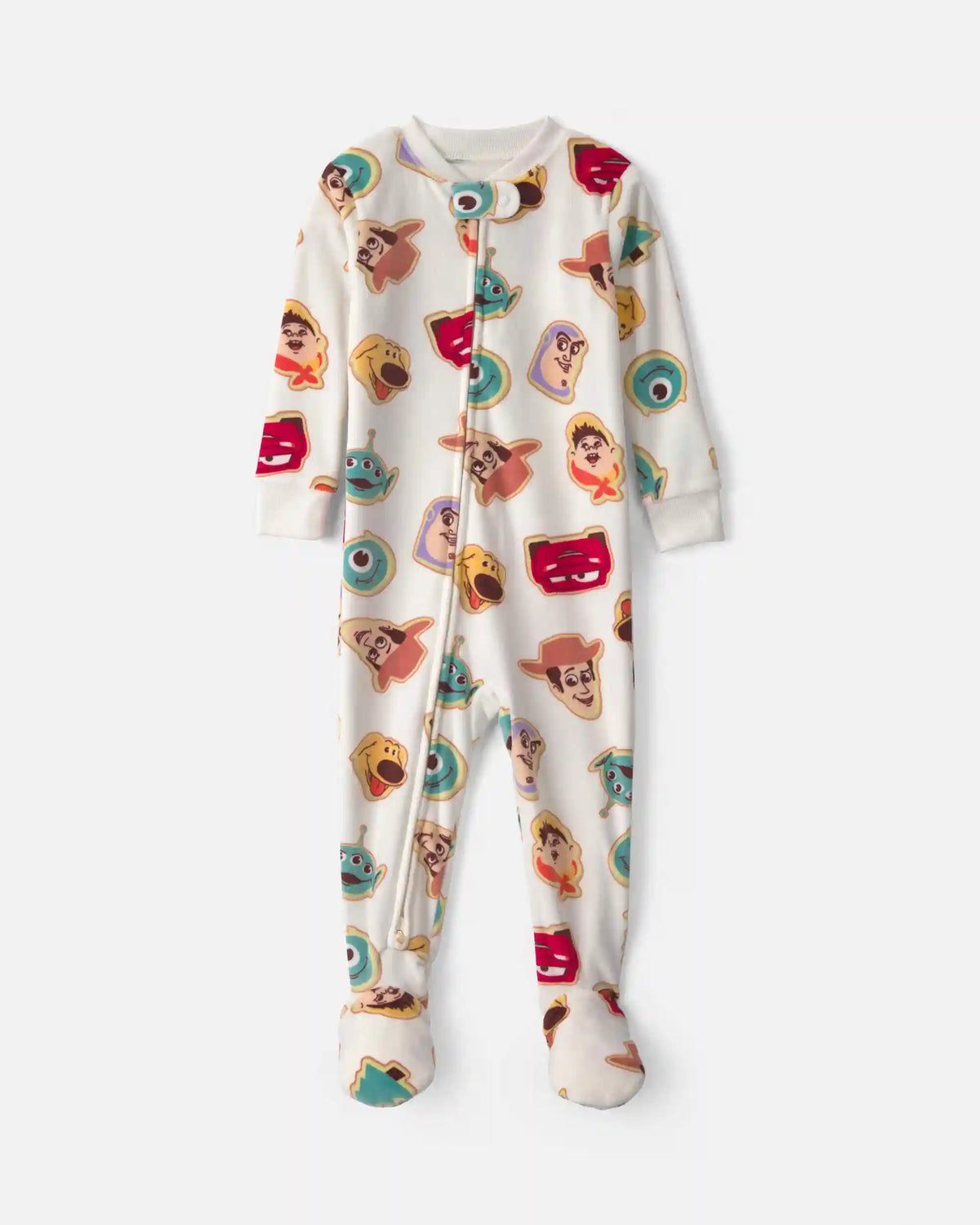 Baby Boy 1-Piece Pixar 2-Way Zip DreamPlush Snug Fit Footed Pajama - Cream