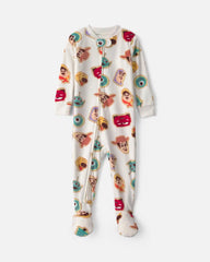 Baby Boy 1-Piece Pixar 2-Way Zip DreamPlush Snug Fit Footed Pajama - Cream