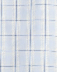 Girls Plaid Smocked Jumpsuit - Blue