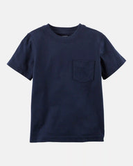 Baby Solid Short-Sleeve Pocket Tee - Navy