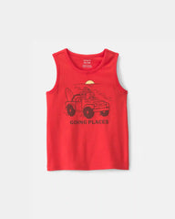 Baby Boy Beach Dog Graphic Tank - Orange