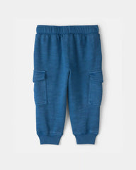 Baby Boy French Terry  Cargo Knit Joggers - Blue
