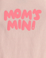 Baby Girl 'Mom's Mini' Long-Sleeve Graphic Bodysuit - Pink