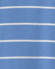 Baby Boy Construction Striped 100% Cotton Snug Fit 1-Piece Pajama - Blue