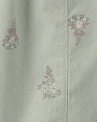 Baby Girl Floral Barrel Pants - Green