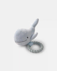Whale Plush Teether - Blue