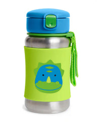 Zoo Stainless Steel Little Kid Straw Bottle - Dinosaur