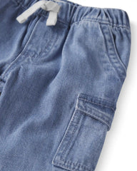 Baby Organic Cotton Denim Cargo Pants