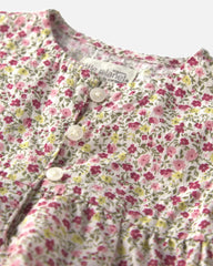 Baby Girl Organic Cotton Dobby Dress in Floral