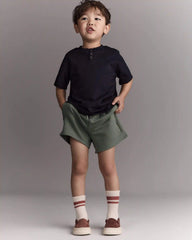 Toddler Boy Henley Tee - Black