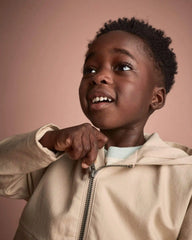 Toddler Boy Zip-Up Hooded Jacket with Pockets - Khaki