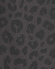 Toddler Girl Leopard Fleece Joggers - Black