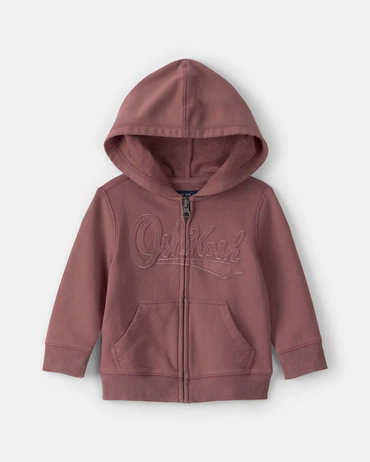 Baby Boy OshKosh Logo Zip-Up Hoodie - Brown