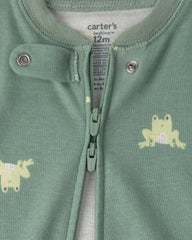Baby 2-Pack Frog 100% Cotton Snug Fit 1-Piece Pajama - Green/Tan