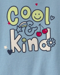 Toddler Girl 'Cool & Kind' Graphic Tee - Blue