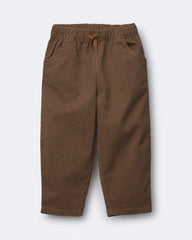 Toddler Boy Playground Pants in Gingham - Brown